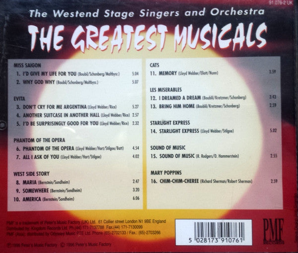 The Westend Stage Singers And Orchestra : The Greatest Musicals (CD, Comp)