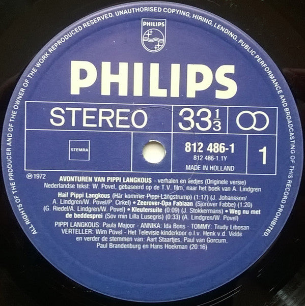 Pippi Långstrump : Avonturen Van Pippi Langkous (Verhalen En Liedjes) (LP, Album, RE)