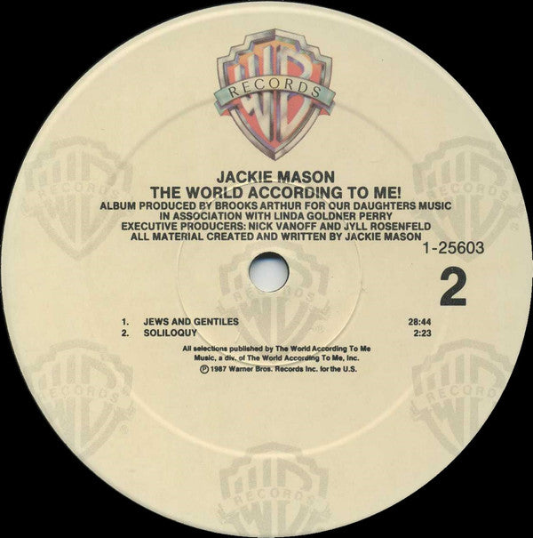 Jackie Mason : The World According To Me! (LP)