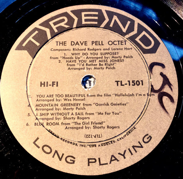 Dave Pell Octet : The Dave Pell Octet Plays A Folio Of Seldom Heard Tunes By Rodgers & Hart (LP, Album, Mono)