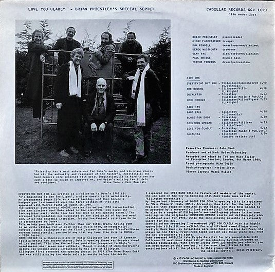 Brian Priestley's Special Septet : Love You Gladly - Dedicated To The Duke (LP, Album)