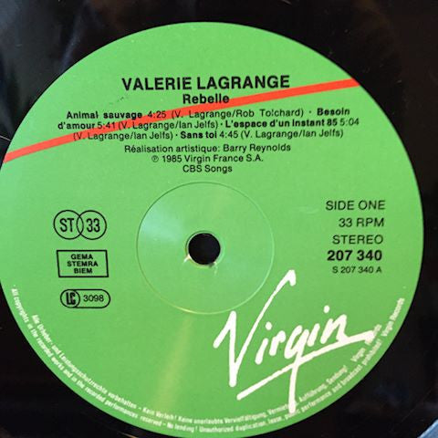 Valérie Lagrange : Rebelle (LP, Album)