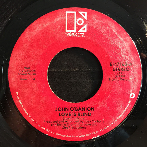 John O'Banion : Love Is Blind (7", Single)