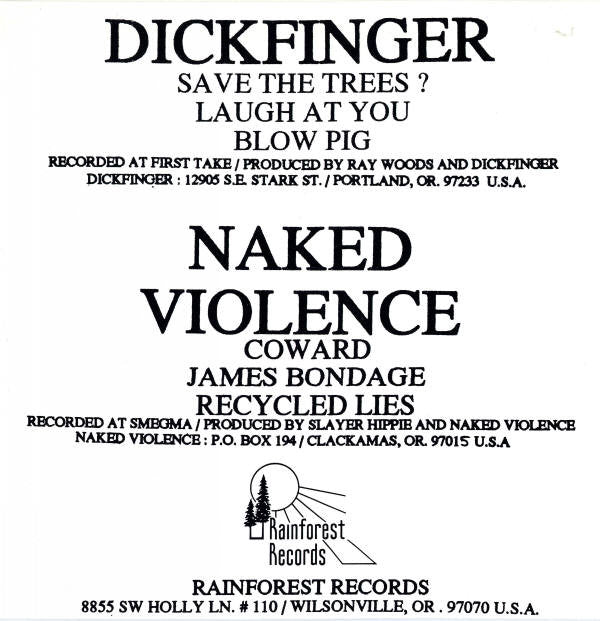 Naked Violence / Dickfinger : Naked Violence / Dickfinger (7")