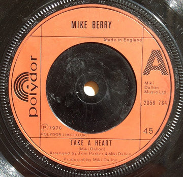 Mike Berry : Take A Heart / Hey Joe (7", Single, Red)