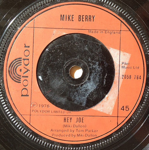 Mike Berry : Take A Heart / Hey Joe (7", Single, Red)