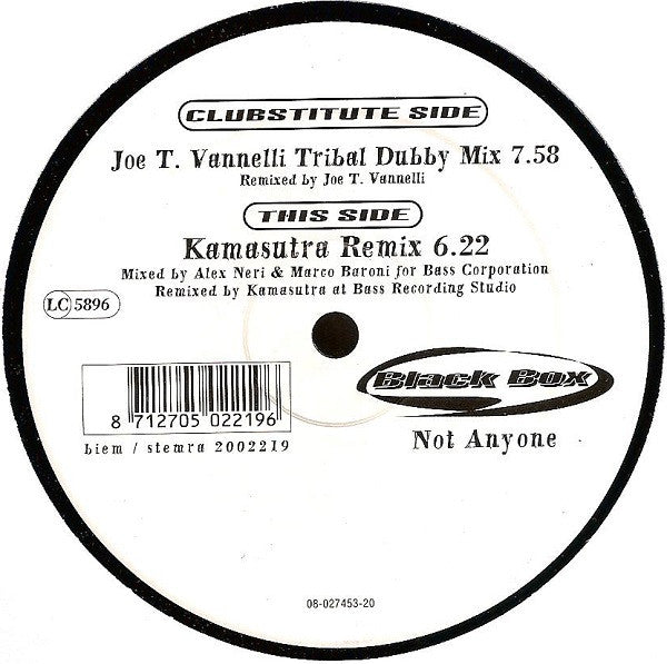 Black Box : Not Anyone (12")