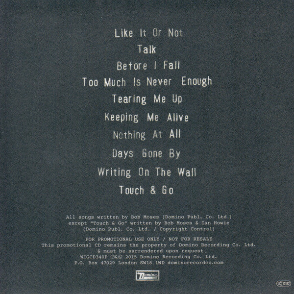 Bob Moses (5) : Days Gone By (CD, Album, Promo)