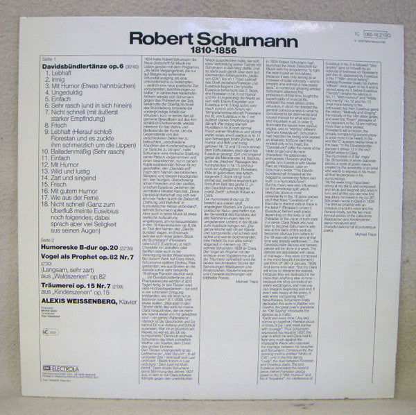 Schumann*, Weissenberg* : Davidsbündlertänze-Humoreske-Träumerei-Vogel als Prophet (LP, Quad)