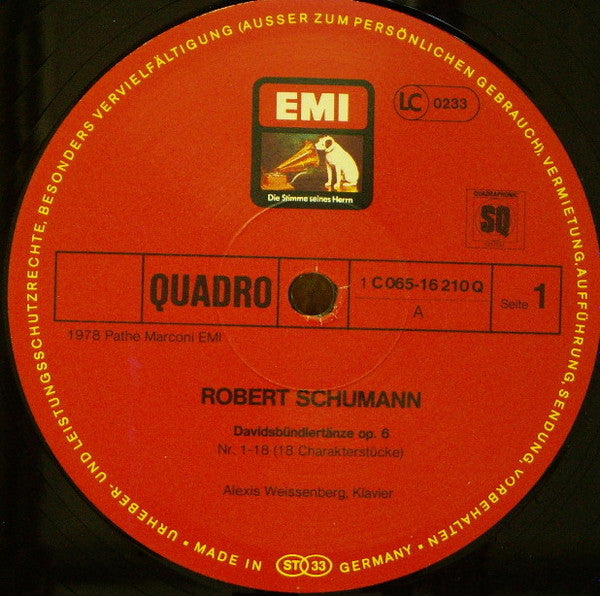 Schumann*, Weissenberg* : Davidsbündlertänze-Humoreske-Träumerei-Vogel als Prophet (LP, Quad)