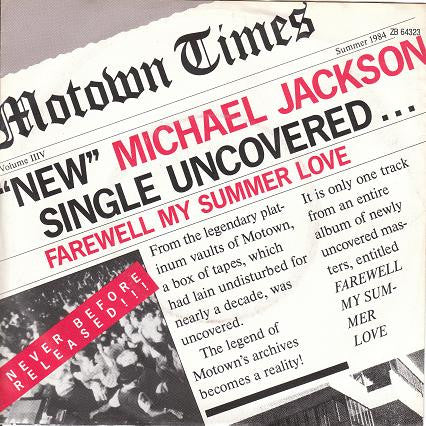 Michael Jackson : Farewell My Summer Love (7", Single)