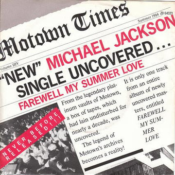 Michael Jackson : Farewell My Summer Love (7", Single)