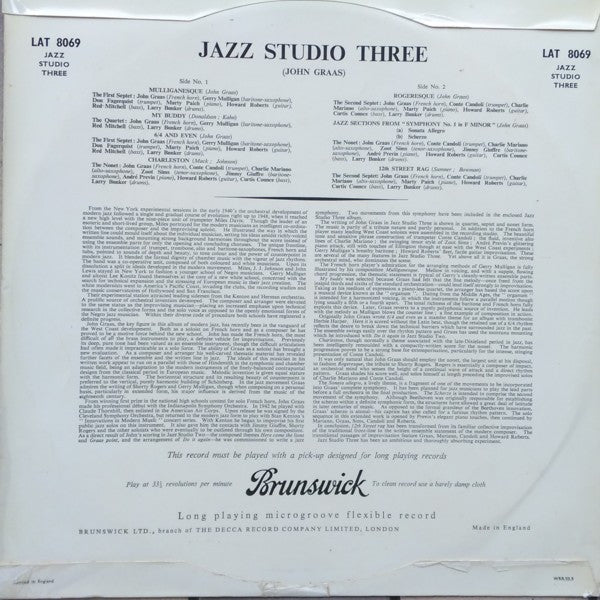 John Graas : Jazz Studio 3 (LP, Album)