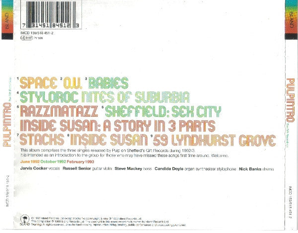 Pulp : Intro. The Gift Recordings (CD, Comp, RP)