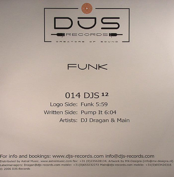 DJ Dragan & DJ Main : Funk (12")