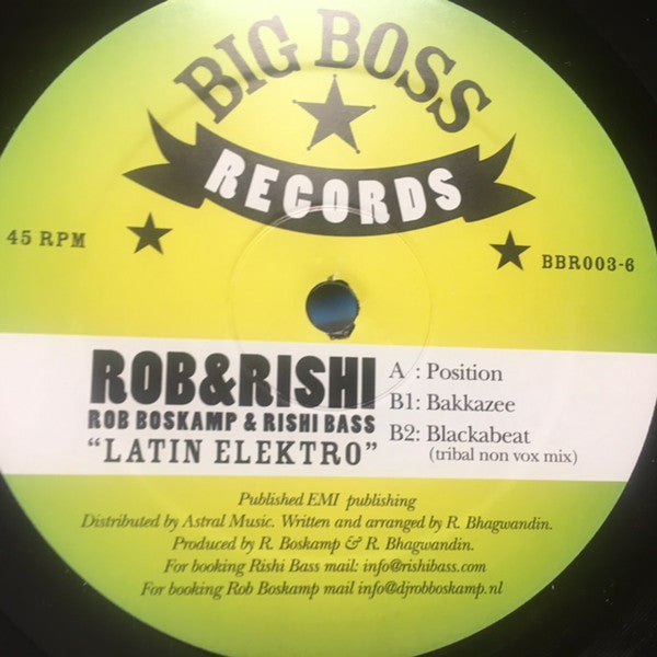 Rob Boskamp & Rishi Bass : Latin Elektro (12")