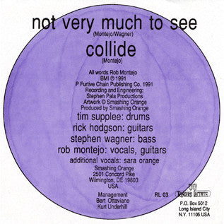 Smashing Orange : Not Very Much To See (7", Single, Yel)