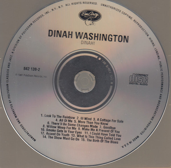Dinah Washington : Dinah!  (CD, Album)