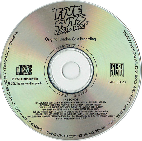 "Five Guys Named Moe" Original London Cast : Five Guys Named Moe (CD, Album)