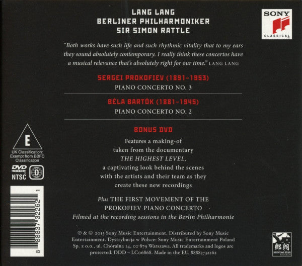 Sergei Prokofiev, Béla Bartók - Lang Lang, Berliner Philharmoniker, Sir Simon Rattle : Prokofiev 3 Bartók 2 (CD, Album + DVD-V, NTSC + Dig)