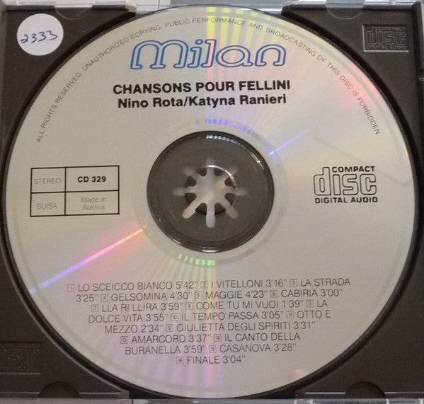 Nino Rota / Katyna Ranieri : Chansons Pour Fellini (CD, Album)