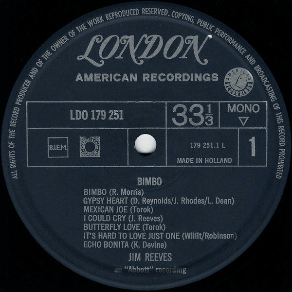 Jim Reeves : Bimbo (LP, Comp, Mono)