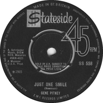 Gene Pitney : Just One Smile (7", Single, Pus)