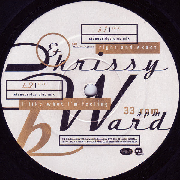 Chrissy Ward : Right And Exact (12", 1/2)