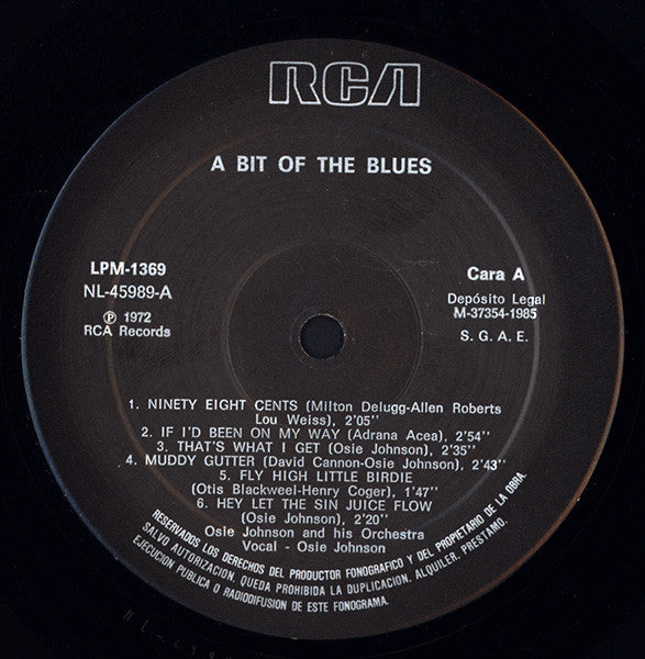 Osie Johnson And His Orchestra : A Bit Of The Blues (LP, Album, RE)