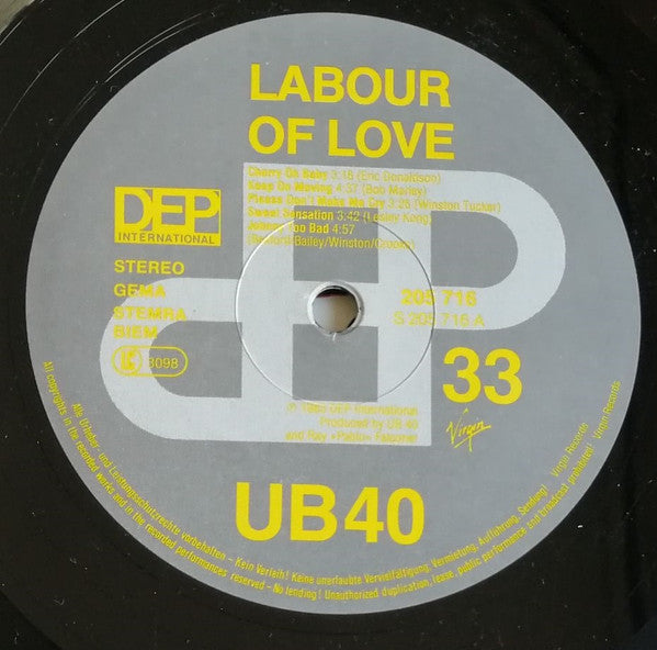 UB40 : Labour Of Love (LP, Album)