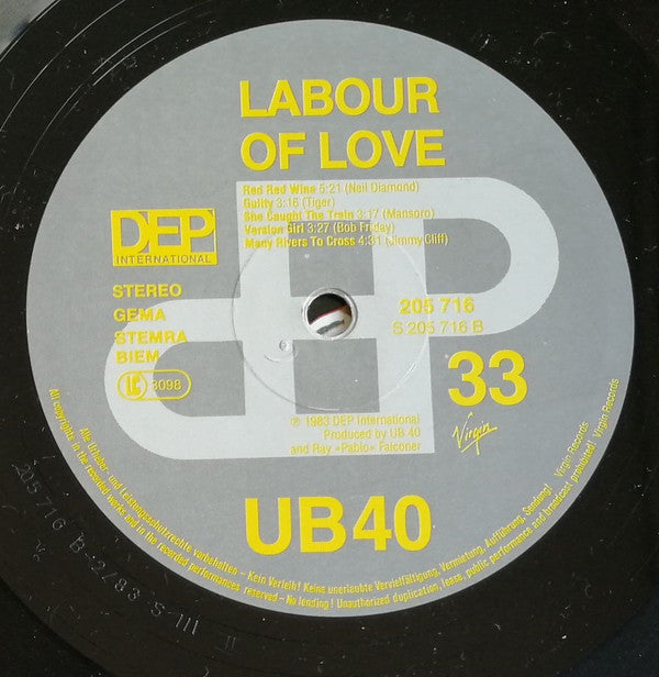 UB40 : Labour Of Love (LP, Album)