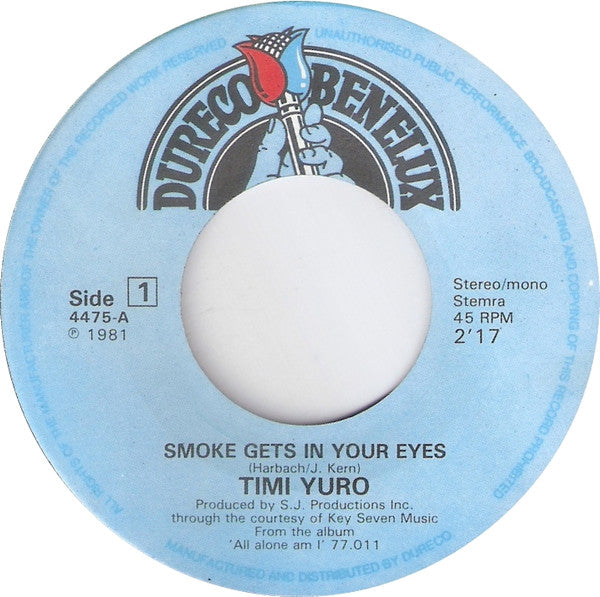 Timi Yuro : Smoke Gets In Your Eyes (7", Single)