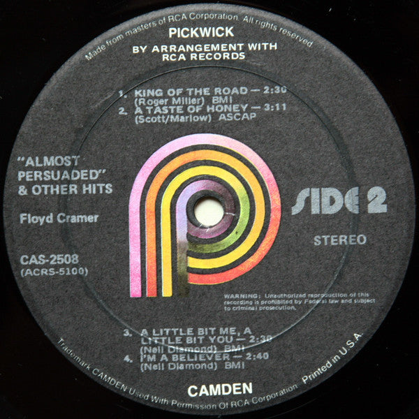 Floyd Cramer : Almost Persuaded And Other Hits (LP, Comp, RE)