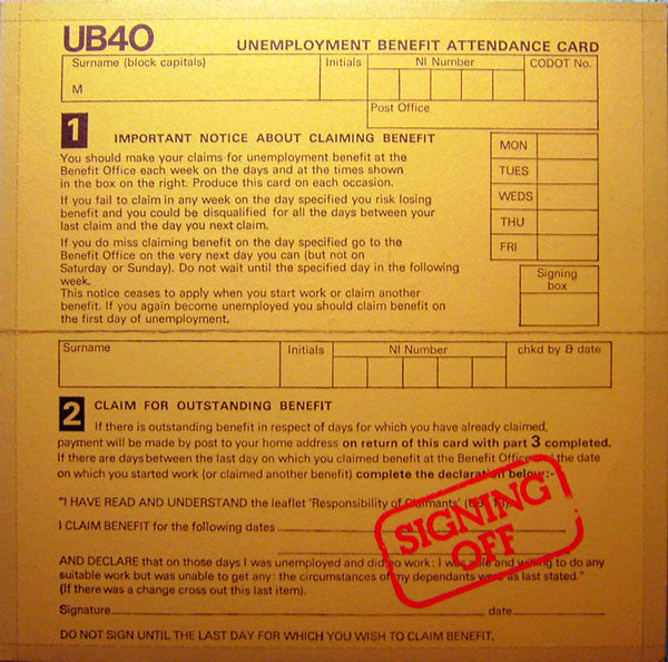 UB40 : Signing Off (LP, Album, Mono + 12", Maxi)