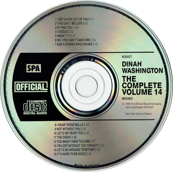 Dinah Washington : The Complete Dinah Washington Vol. 14 1955 (CD, Comp, Mono)