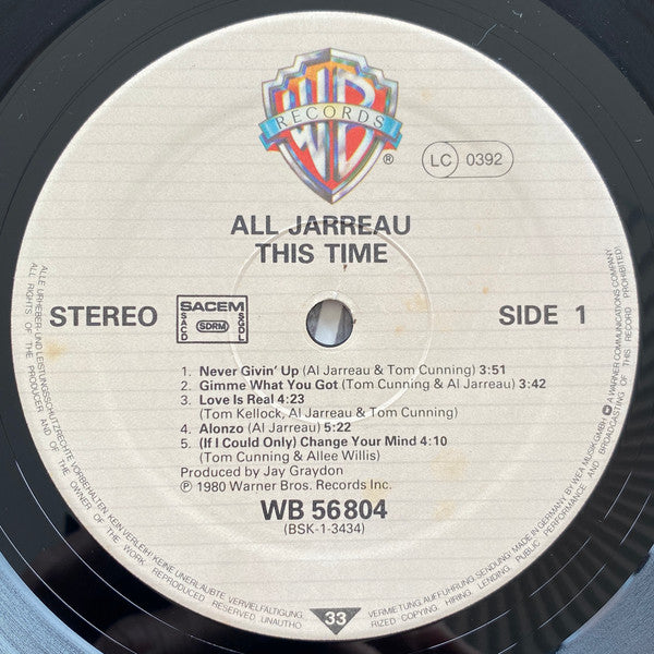 Al Jarreau : This Time (LP, Album)