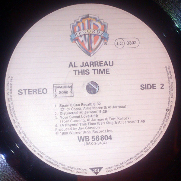 Al Jarreau : This Time (LP, Album)
