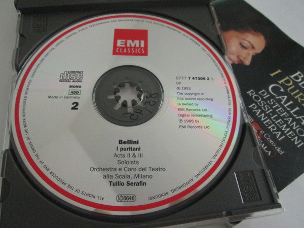 Bellini* / Callas*, Di Stefano*, Rossi-Lemeni*, Panerai*, Orchestra* E Coro Del Teatro Alla Scala, Serafin* : I Puritani (2xCD, Album, Mono, RE, RM + Box, Sli)
