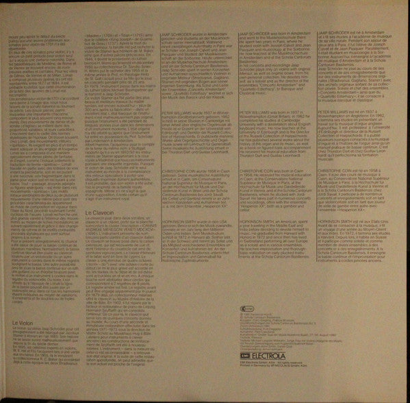 Carlo Ambrogio Lonati - Jaap Schröder, Christophe Coin, Peter Williams (25), Hopkinson Smith : Violinsonaten 1701 (LP)