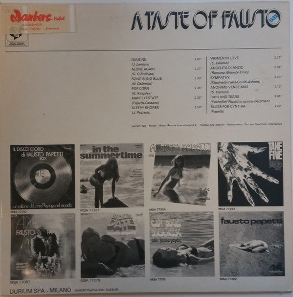Fausto Papetti : A Taste Of Fausto (LP, Comp)
