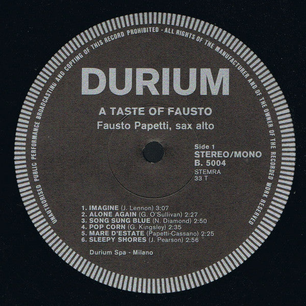 Fausto Papetti : A Taste Of Fausto (LP, Comp)