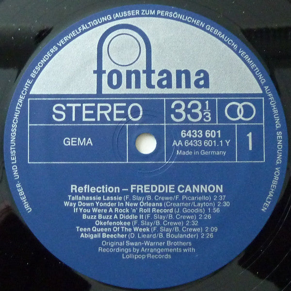 Freddie Cannon* : Reflection (LP, Comp)