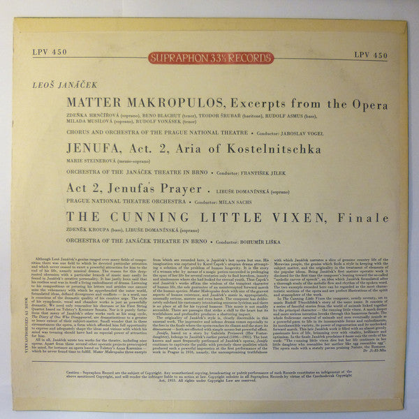 Leoš Janáček : The Cunning Little Vixen - Jenufa - Matter Makropulos (LP, Album)