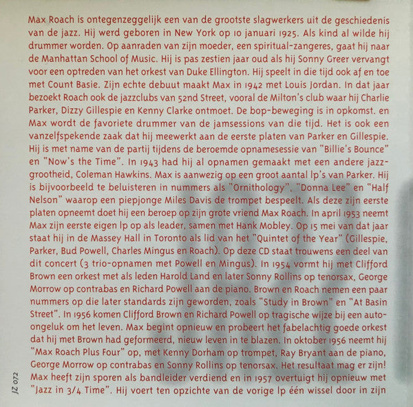 Max Roach : Jazz Masters (CD, Comp)