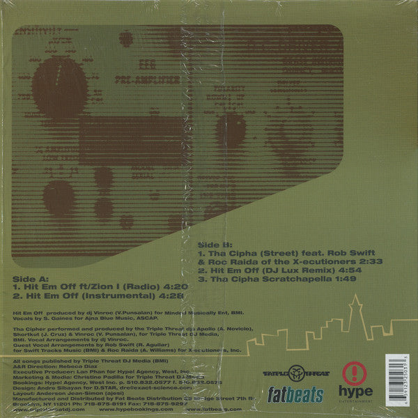 Triple Threat (3) : Hit 'Em Off / Tha Cipha (12")