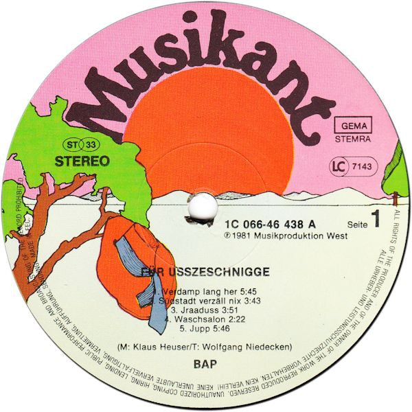 BAP : Für Usszeschnigge! (LP, Album, Gat)
