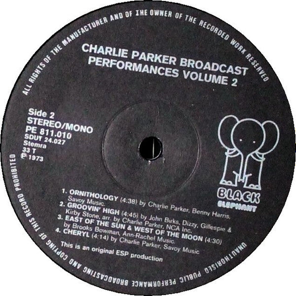 Charlie Parker : Broadcast Performances Vol. 2 (LP, Album)