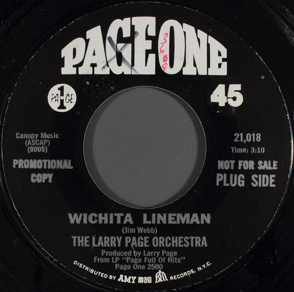 Larry Page Orchestra : Wichita Lineman (7", Promo, Styrene, Mon)