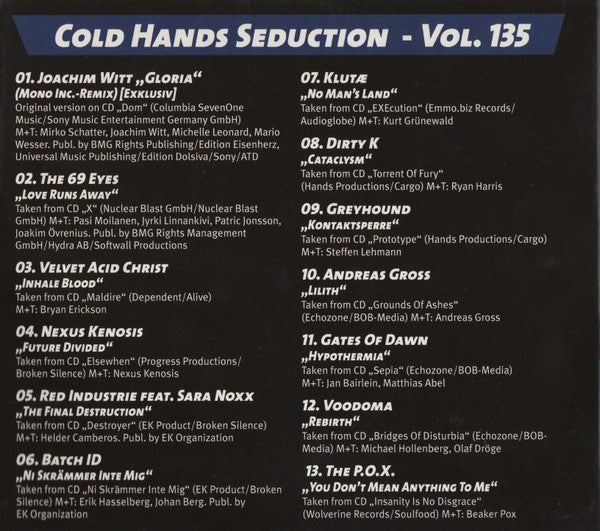 Various : Sonic Seducer Cold Hands Seduction Vol. 135 (CD, Comp)