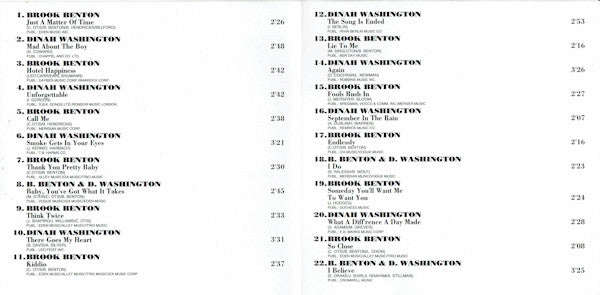 Brook Benton & Dinah Washington : The Two Of Us  (TV-CD) (CD, Comp)